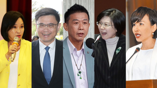  由左至右分别为国民党籍民代柯志恩、民进党籍民代赖瑞隆、许智杰、林岱桦、邱议莹 图源：中时新闻网