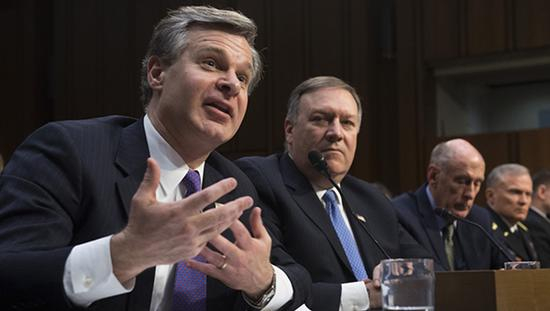 （美国六大情报机关负责人在参议院呼吁美国人抵制中兴和华为产品，资料图）