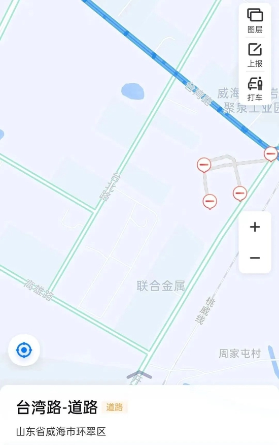  百度地图8月10日相关道路截图。