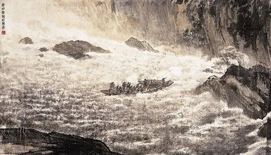 国画《强渡大渡河》/傅抱石