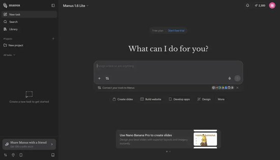 图片来源：Manus官网