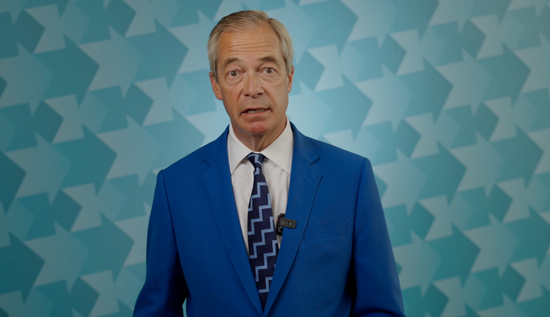 △英国改革党领导人法拉奇视频声明截图
