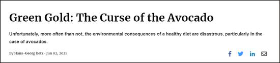  Fair Observer报道截图《绿色黄金：牛油果的诅咒》