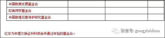 民政部2004年度基金会年检结果公告（部分）