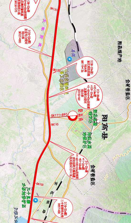 大张高铁阳高站线路图。苏勇 供图