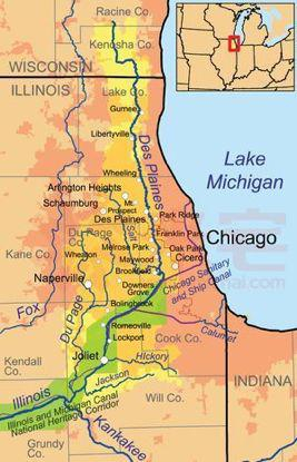 图为芝加哥地理区位
