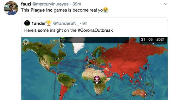 荷兰网友：“瘟疫公司”游戏成为现实了（哭）/推特