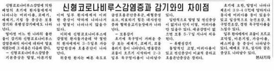  （图说：《劳动新闻》刊登的新闻《如何区别新冠肺炎和感冒》）