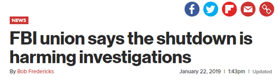 ▲via&nbsp;nypost.com；&nbsp;《政府的关门影响了联邦调查局的调查工作》