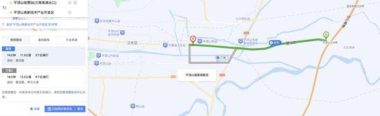 地图显示，洪庄杨镇和平顶山高新区相邻