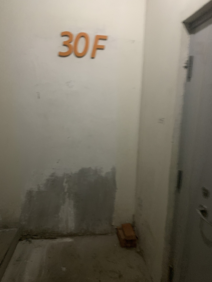  案发公寓楼上的砖头