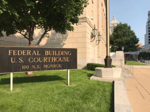  伊州皮奥里亚市‬法庭。（图片来源：美国《世界日报》特派员黄惠玲╱摄影）