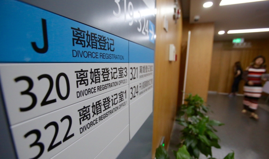 上海徐汇区婚姻登记中心离婚登记室（图源：东方IC）