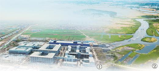 图①：雄安新区市民服务中心。新华社记者 杨世尧摄&nbsp;图②：白洋淀景区。新华社记者 沈伯韩摄