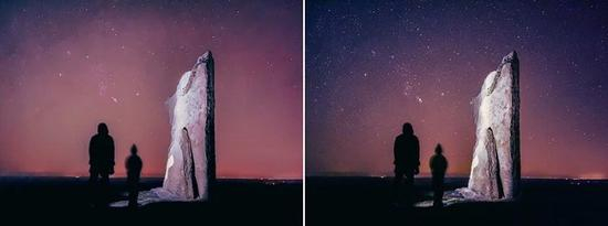 左为标准HEIC 图像，右侧为 ProRAW 格式图像。