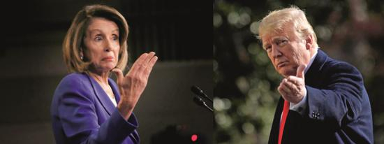 左图：佩洛西&nbsp; 右图：特朗普