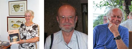 　　从左至右分别是海伦·拉尔森博士、道格·豪兹博士以及理查德·温特波顿博士。三人都和明仁有长达数十年的学术往来。