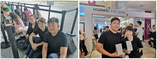 伊维林•泰和其未婚夫在发售现场 图自新加坡媒体