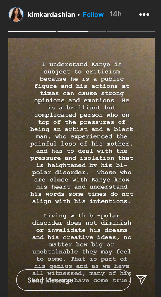  卡戴珊ins截图。