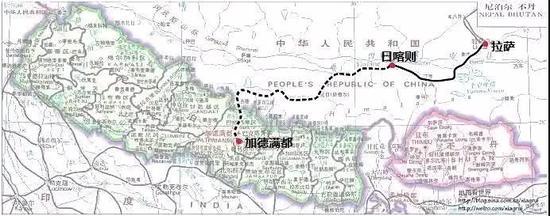  跨境铁路示意图 实线部分已建成