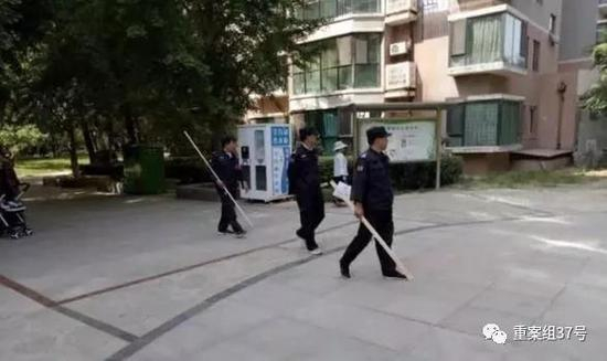 ▲伤人狗出没地区周边小区组成“打狗队”。 &nbsp;&nbsp; 网络图片