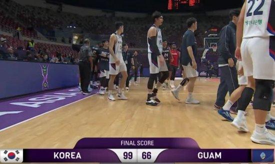 韩国队33分狂胜关岛轻松晋级！八强赛将对阵中国	
！