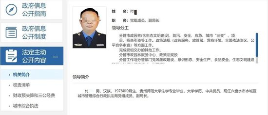 付某在政府网站上的简历信息
