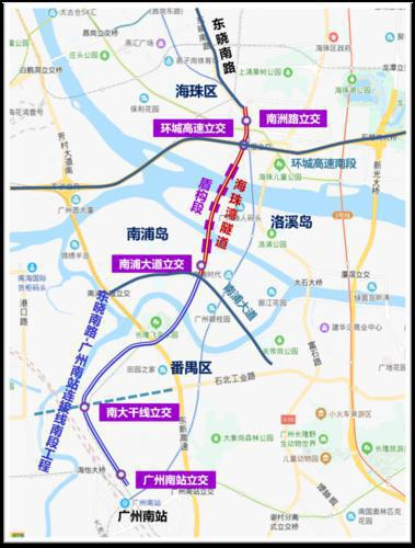 海珠湾隧道工程地理位置图