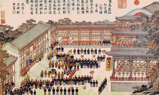 阮光平遣使清朝，入朝赐宴图