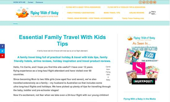 flyingwithababy.com网站页面