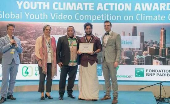  普拉塔普获颁奖项。/联合国网站