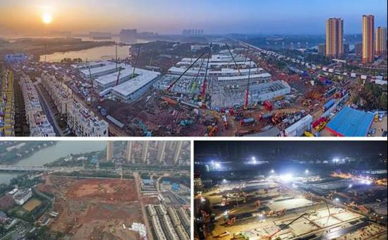 武汉蔡甸火神山应急医院建设现场图（来源：中国建筑网）