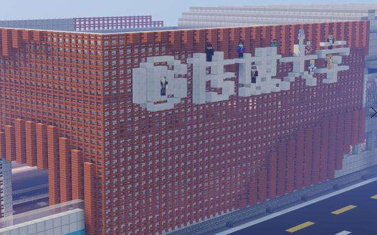 游戏中还原的传媒大学。截图