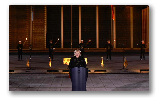 |德国联邦国防军为默克尔举行军乐告别仪式