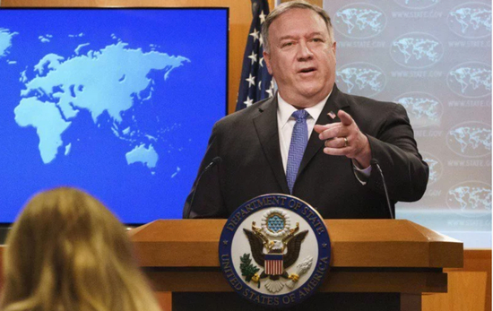 蓬佩奥接受广播专访。图源：美联社