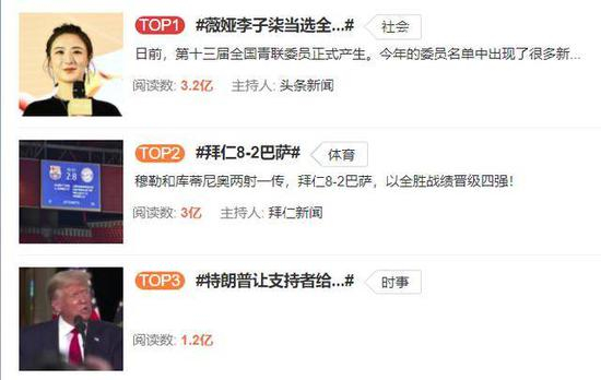 （图说：薇娅李子柒当选全国青联委员的话题一度冲上热搜）