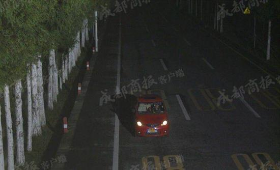 ▲监控画面记录下的张崛驾驶的老年助力车