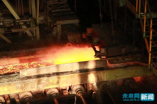 宝钢股份宝山基地1580热轧产线。未来网记者刘璐摄