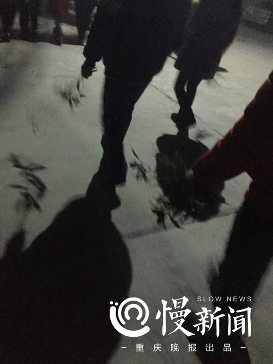 折断树枝的香客们。