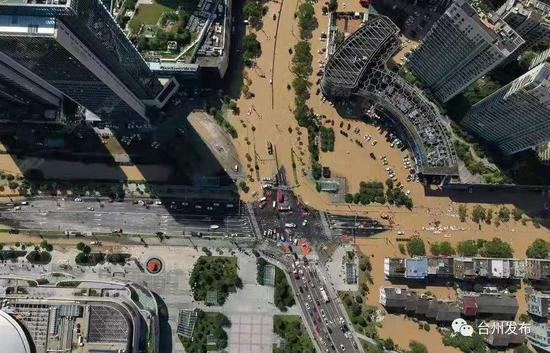 灾后临海城区。 台州市委宣传部官方微信公众号“台州发布”图