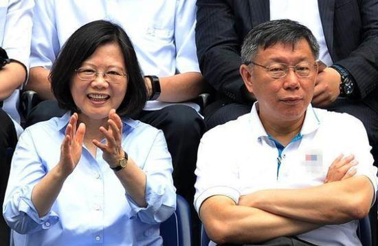 蔡英文与柯文哲。（资料图）