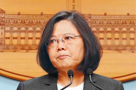 台湾地区领导人、民进党主席蔡英文。（图片来源：台湾《中时电子报》）