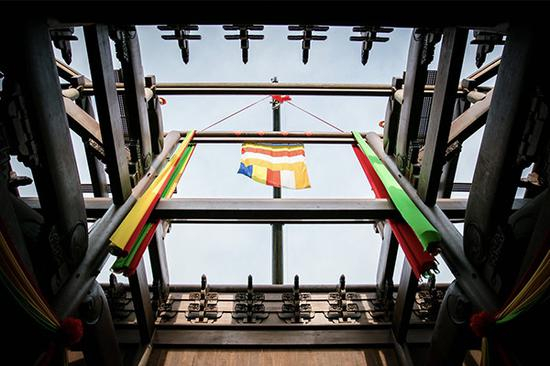 2017年11月，上海玉佛禅寺消除公共安全隐患保护性修缮工程观音殿上梁。