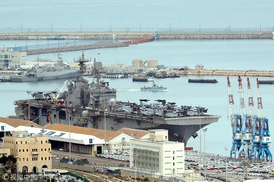 中企赢下租用以色列海法港口25年的合同，此地也是美军第六舰队驻地 图源：视觉中国