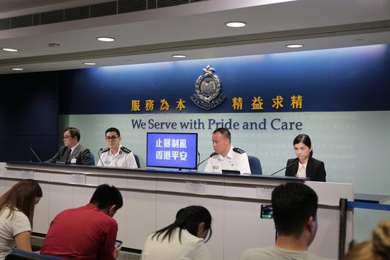 图为10月11日香港警方记者会