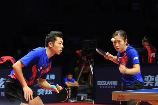 许昕和刘诗雯混双夺冠。