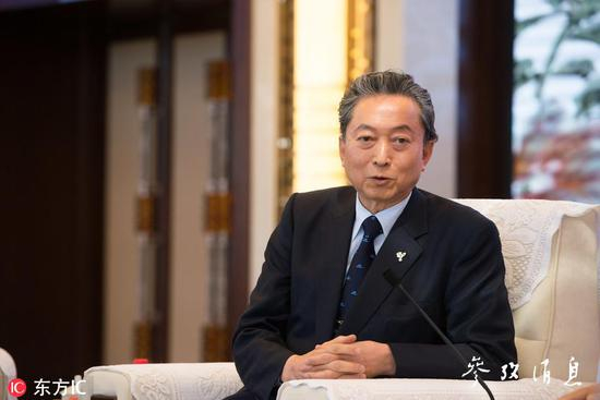 （日本前首相鸠山由纪夫，图片来源：东方IC。）