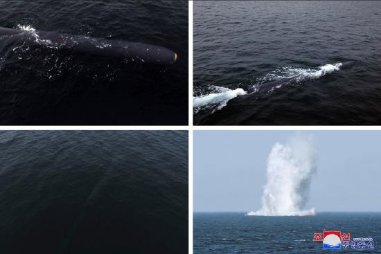 每次试验的“海啸”核无人潜水攻击艇采用不同涂装。