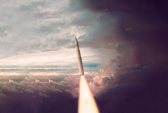 “哨兵”导弹模拟图。