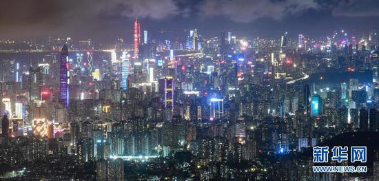深圳夜景（9月16日摄）。新华社记者 陈晔华 摄